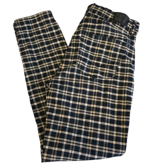 AMERICAN EAGLE OUTFITTERS Checkered Straight Leg Chinos in Black/Cream Size 2 - Picture 10 of 12